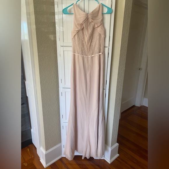 Blush lace back Bridesmaid Dress - Picture 3 of 3